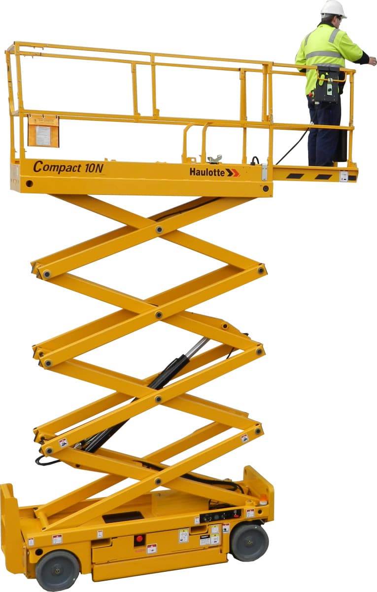 Haulotte Compact 10N, platformă foarfecă de 10,1 m